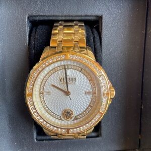 Versus Versace Gold Timepiece with Crystal Details